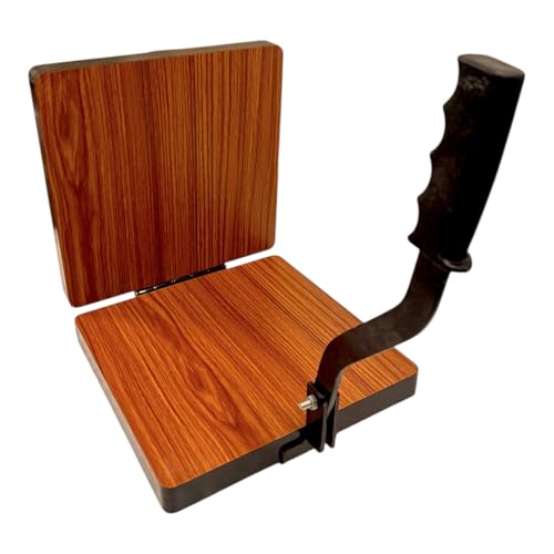 Achleshwar Wooden Manual Heavy Square Wooden Board Papad-Puri-khakhra Press Maker Plywood Machine with Iron Handle Roti Maker Press Machine with Handle for Kitchen Home (11Inch) - Image 4