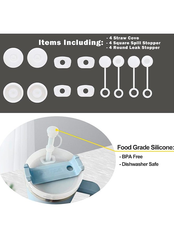 سدادة سيليكون مقاومة للانسكاب 4 مجموعات ، غطاء قش متوافق مع كوب ستانلي 1.0 إصدار 40 أونصة / 30 أونصة ، ملحقات بهلوان ، تتضمن 4 غطاء غطاء من القش ، 4 سدادات انسكاب مربعة و 4 سدادة تسرب مستديرة - pzsku/ZAC7A5E8F286D5B042473Z/45/_/1716365294/fe273d91-a186-458a-bcd5-c3a9533d937f