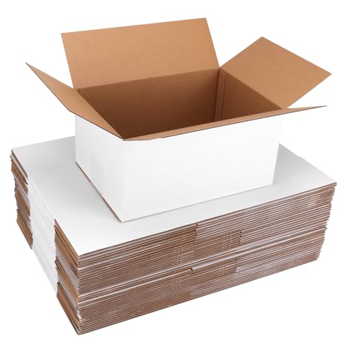 SPEPLA Shipping Boxes 10x7x5 Set of 40, White Corrugated Cardboard Box for Mailing Business Packaging - Image 1