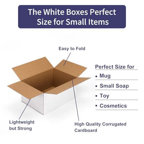 SPEPLA Shipping Boxes 10x7x5 Set of 40, White Corrugated Cardboard Box for Mailing Business Packaging - Image 5