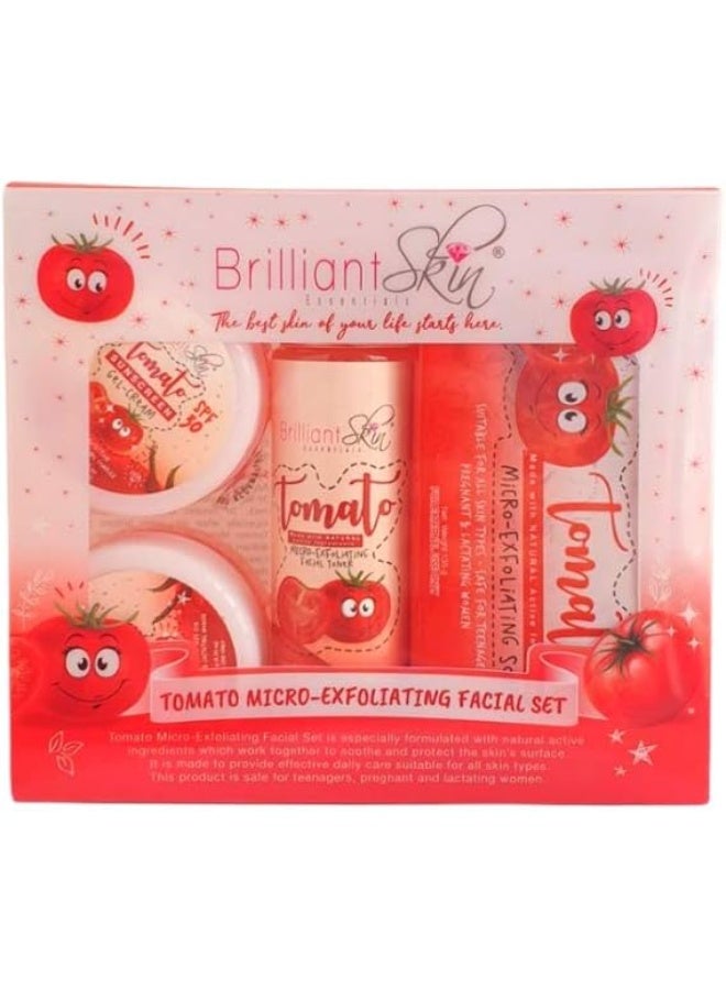 BRILLIANT SKIN ESSENTIALS TOMATO REJUVINATING SET Less Peeling whitening for acne black heads and melasma