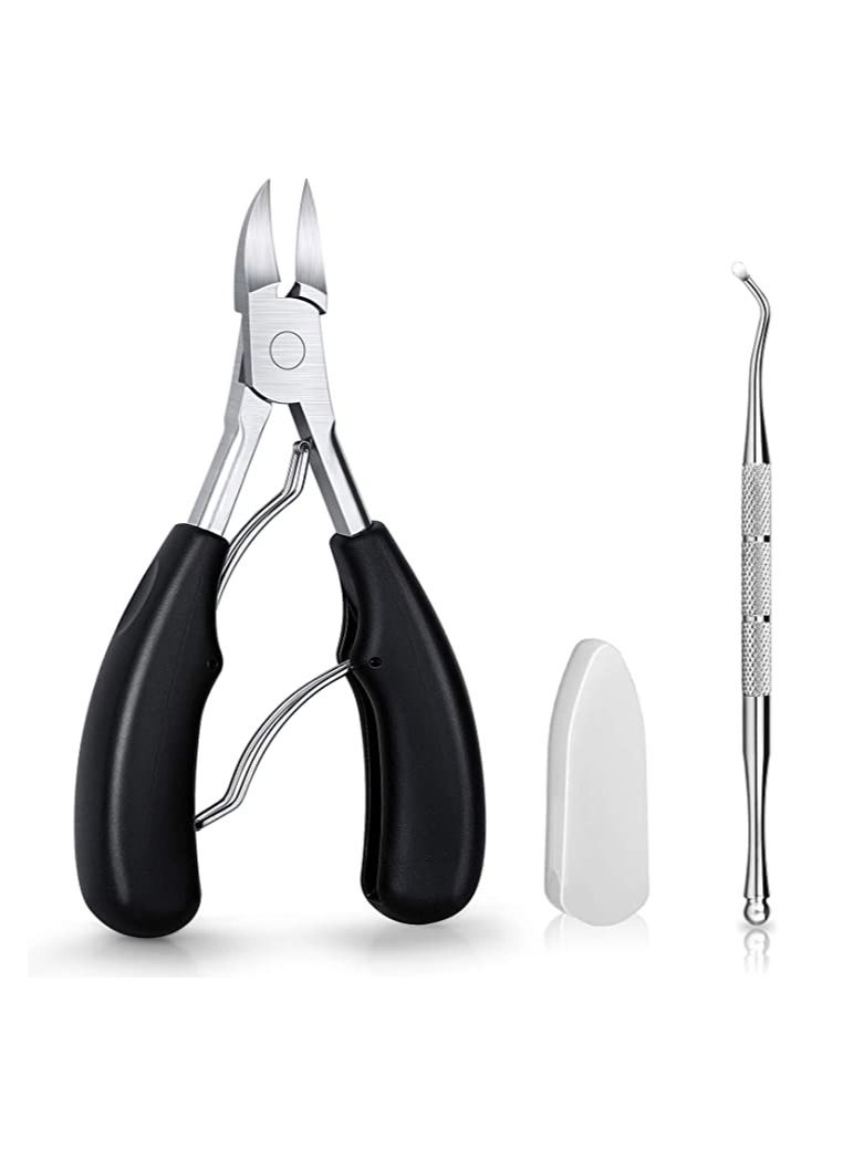 أوريتي أداة قص أظافر طبية للأظافر السميكة أو أظافر القدم النامية تحت الجلد، مقص أظافر حاد من الفولاذ المقاوم للصدأ للبالغين، بمقبض مطاطي سهل الإمساك. - Image 1