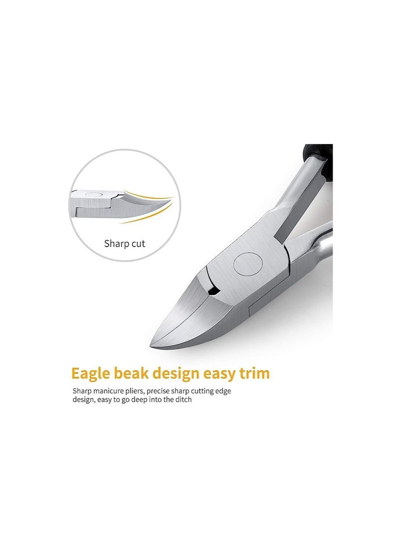 أوريتي أداة قص أظافر طبية للأظافر السميكة أو أظافر القدم النامية تحت الجلد، مقص أظافر حاد من الفولاذ المقاوم للصدأ للبالغين، بمقبض مطاطي سهل الإمساك. - Image 5