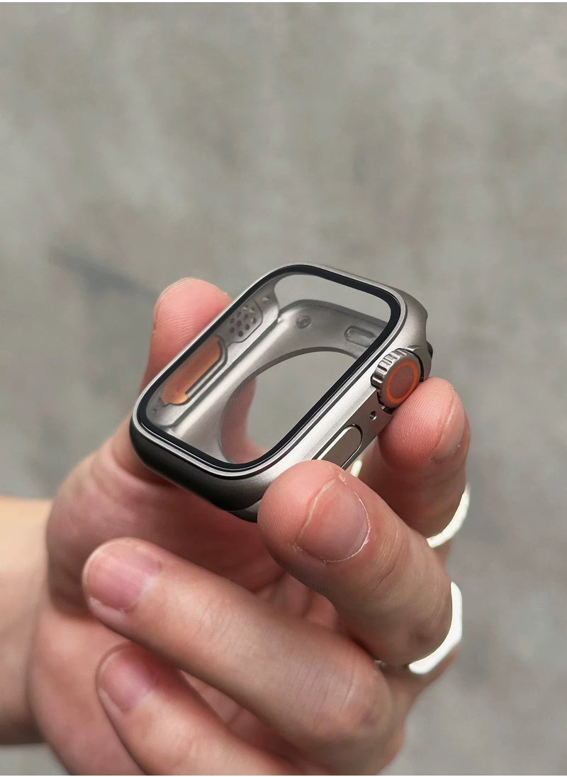 Samu Compatible for Apple Watch Series 7/8/9 45mm 360° Protective Case with Tempered Glass Screen Protector, Unique Design Integrated Protective Hard PC Waterproof Case With Back Cover, iWatch 7/8/9 45mm  - Image 1