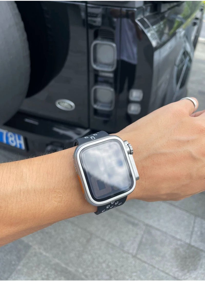 Samu Compatible for Apple Watch Series 7/8/9 45mm 360° Protective Case with Tempered Glass Screen Protector, Unique Design Integrated Protective Hard PC Waterproof Case With Back Cover, iWatch 7/8/9 45mm  - Image 5