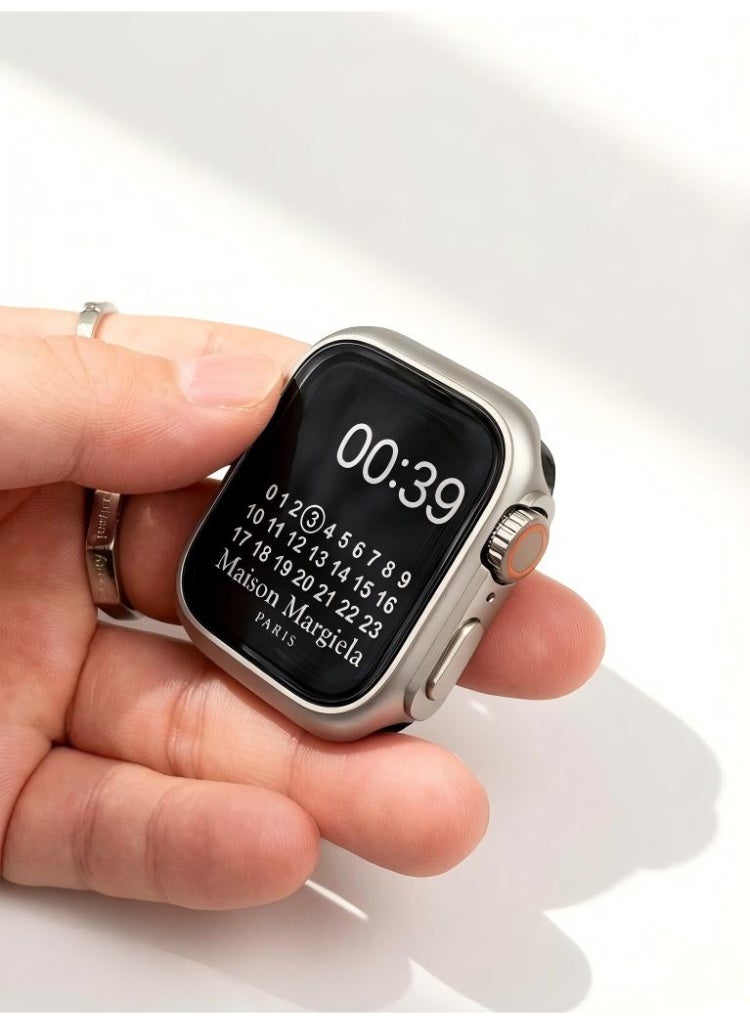سام غطاء حماية كامل 360° متوافق مع ساعة iWatch Series   7/8/9 مقاس 45 مم مع زجاج مقوى لحماية الشاشة – كفر صلب مقاوم للماء - Image 3