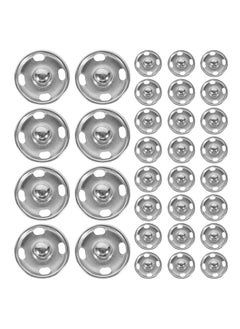 ROSENICE rosenice Sew On Snaps Buttons Metal Snaps Fasteners Press Studs Buttons 50 Sets Brass Fasteners DIY Craft Accessory (15mm-Silver)  - Image 1