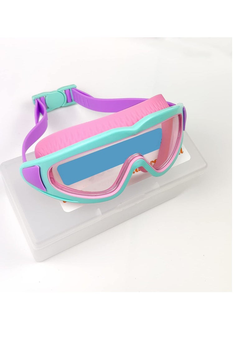 SYOSI Kids Swimming Goggles, Swimming Goggles Kids Boys Girls, Large Lens Anti Fog Watertight Comfortable Swim Goggles for Kids Children - Image 2