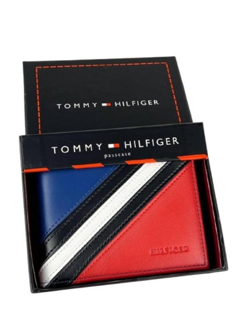wallets TOMMY SINGLE WALLET W TH LOGO HARD PATTERN INSIDE LEATHER LOWER /BLACK