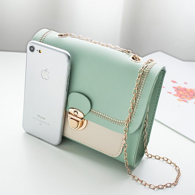 2020 Korean Version Of The New Fashion Joker Ins Color Matching Small Square Bag Shoulder Messenger Bag Chain Women'S Bag - Image 4