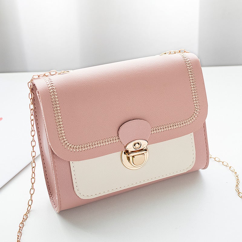 2020 Korean Version Of The New Fashion Joker Ins Color Matching Small Square Bag Shoulder Messenger Bag Chain Women'S Bag - Image 1