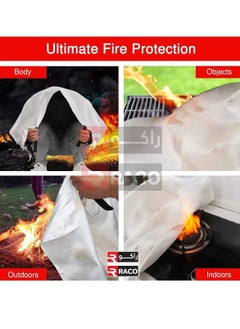 RACO Wall-mounted fiberglass fire blanket with a case and flame-resistant handles that's perfect for a home kitchen, office, restaurant, caravan, etc.  - Image 3