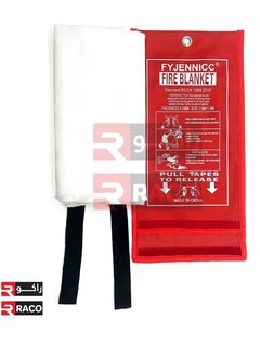 RACO Wall-mounted fiberglass fire blanket with a case and flame-resistant handles that's perfect for a home kitchen, office, restaurant, caravan, etc.  - Image 4