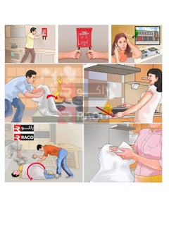 RACO Wall-mounted fiberglass fire blanket with a case and flame-resistant handles that's perfect for a home kitchen, office, restaurant, caravan, etc.  - Image 5