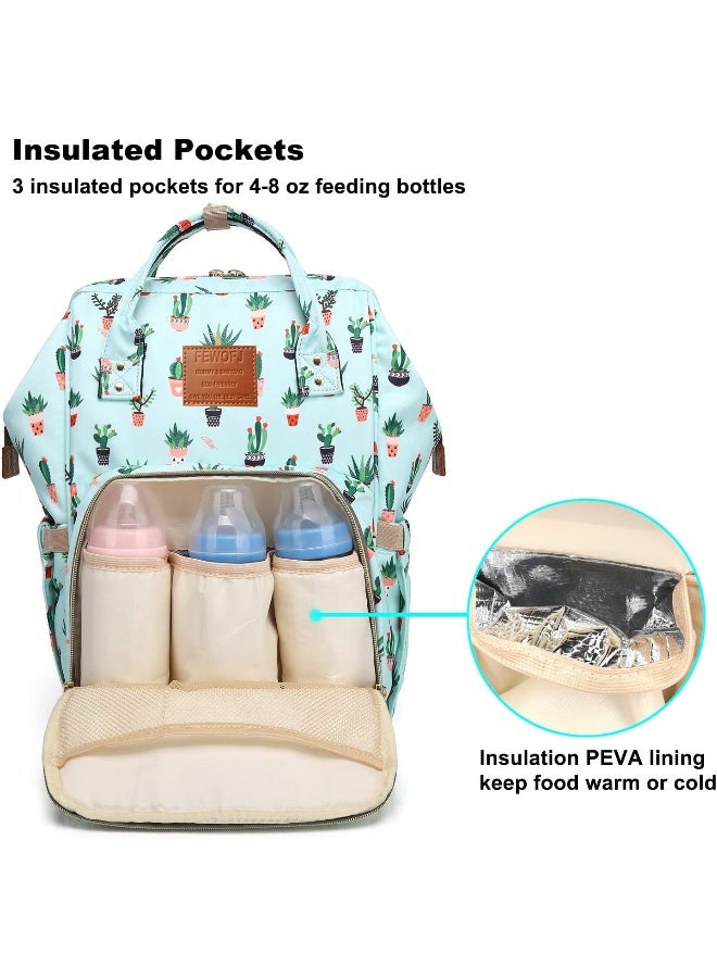FEWOFJ Cactus Nappy Bag Backpack for Baby Care - Image 2