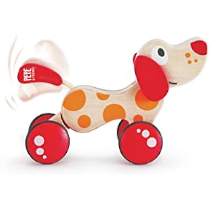 WALK-A-LONG PUPPY WOODEN PULL TOY FOR TODDLERS | SIT, STAND, ROLL | AWARD-WINNING TOY WITH RUBBER WHEELS | PROMOTES FINE MOTOR SKILLS, CREATIVITY, AND STORYTELLING | DURABLE AND IMAGINATIVE PLAY - Image 3