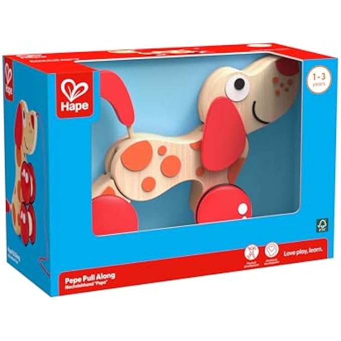 WALK-A-LONG PUPPY WOODEN PULL TOY FOR TODDLERS | SIT, STAND, ROLL | AWARD-WINNING TOY WITH RUBBER WHEELS | PROMOTES FINE MOTOR SKILLS, CREATIVITY, AND STORYTELLING | DURABLE AND IMAGINATIVE PLAY - Image 4