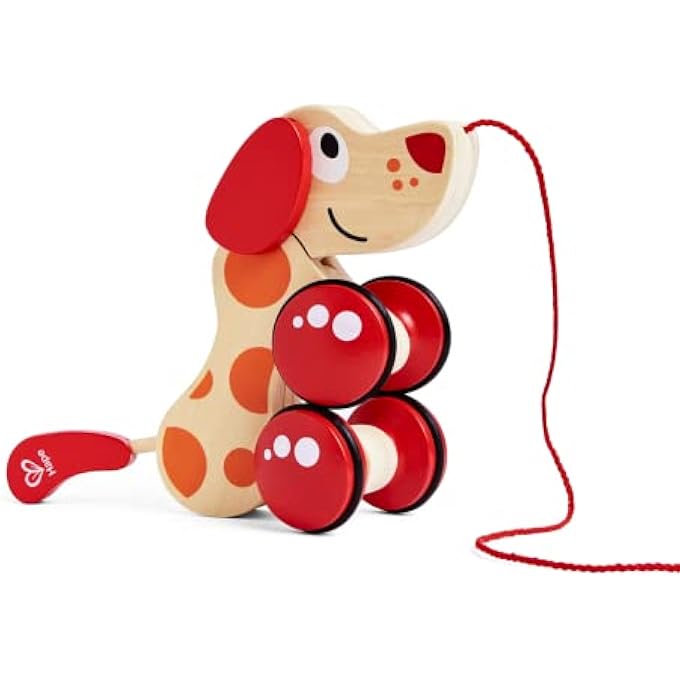 WALK-A-LONG PUPPY WOODEN PULL TOY FOR TODDLERS | SIT, STAND, ROLL | AWARD-WINNING TOY WITH RUBBER WHEELS | PROMOTES FINE MOTOR SKILLS, CREATIVITY, AND STORYTELLING | DURABLE AND IMAGINATIVE PLAY - Image 2