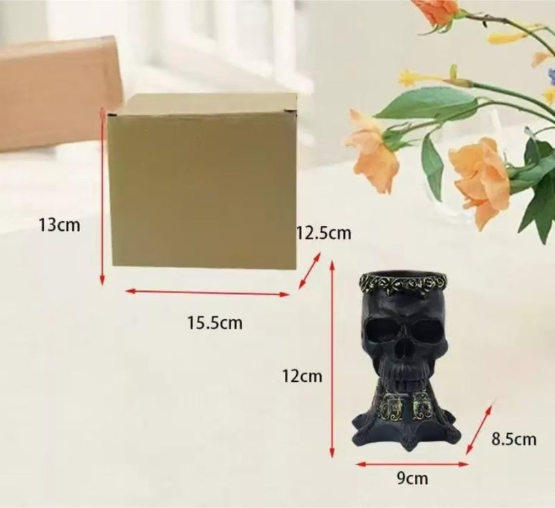 Bathroom Toothbrush Storage Organizer Skull Toothbrush Toothpaste Holder for Bathroom Resin Pen Home Office Home Kitchen(White) - Image 1