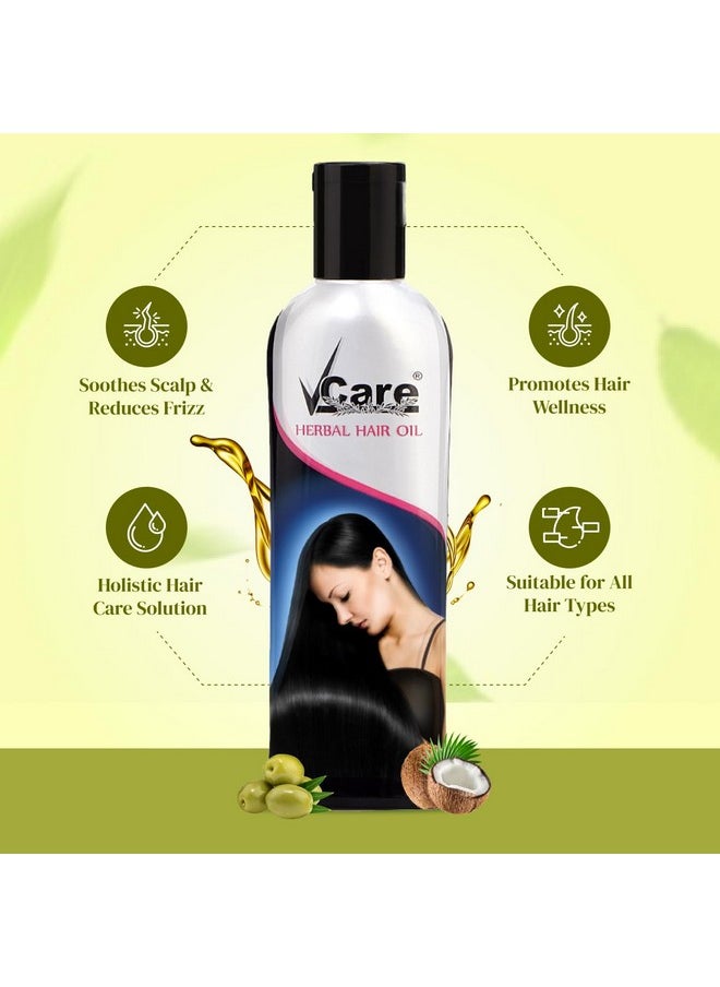 VCare VCare Herbal Hair Oil For Men And Women | Reduces Hair Fall & Dandruff | Helps Hair Growth With 13+ herbal oils |Ideal For All Type Hair Growth 100ml Pack of 3  - Image 3