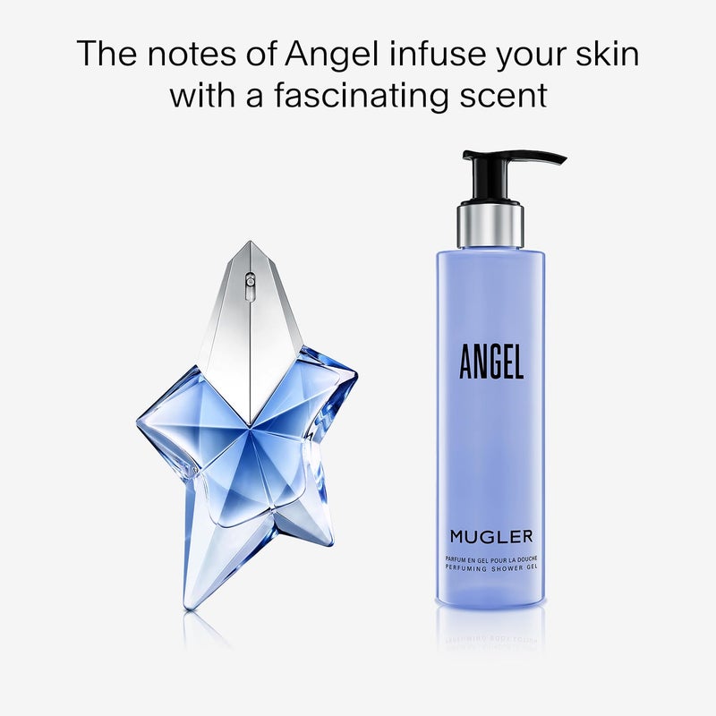 Mugler Angel - Shower Gel - Floral & Woody Womens Scented Body Wash - With Peony, Praline, and Wood Accord- 6.7 Fl Oz - Image 3