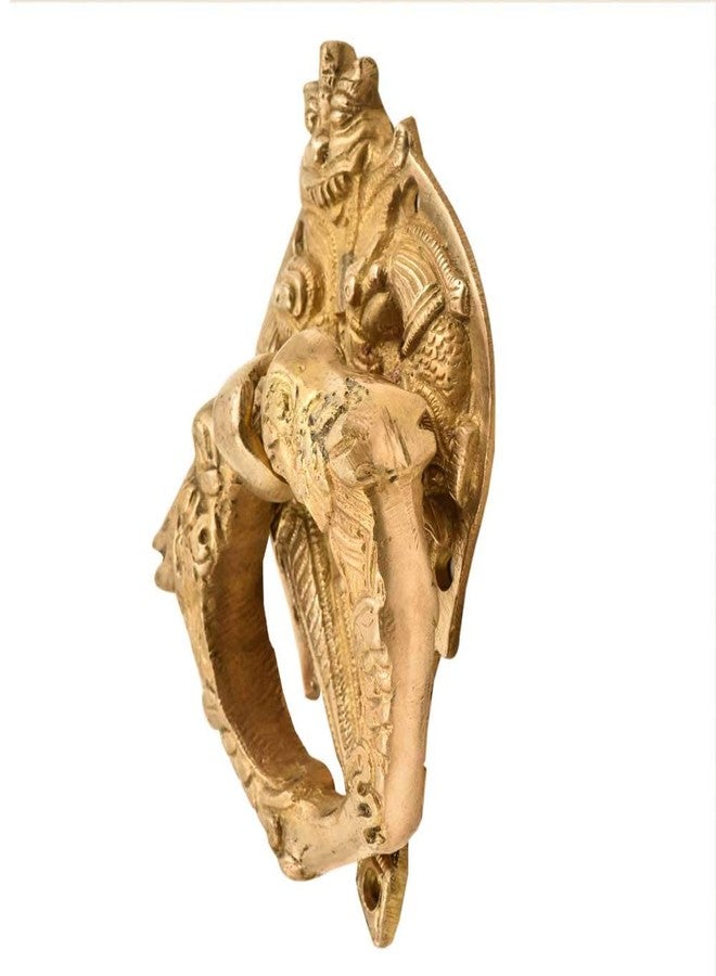 Indian-Shelf Bat Face Upon Birds Brass Door Knockers - Georgious Door Decoration - Gold Brass Door Accessories - 14.22 Cm - Image 2
