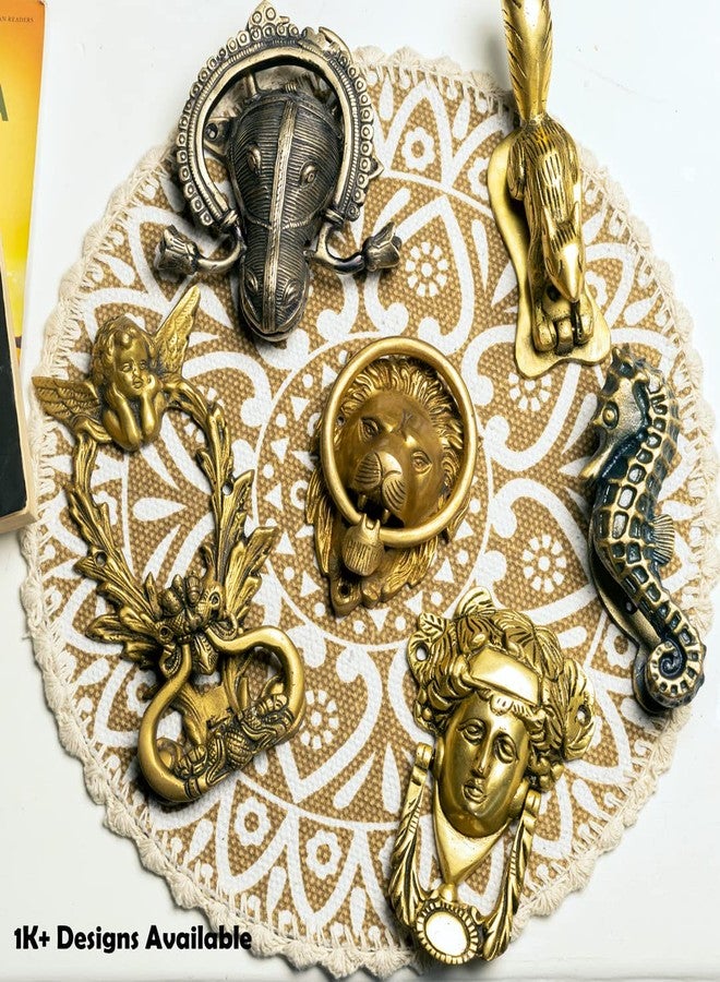 Indian-Shelf Bat Face Upon Birds Brass Door Knockers - Georgious Door Decoration - Gold Brass Door Accessories - 14.22 Cm - Image 4