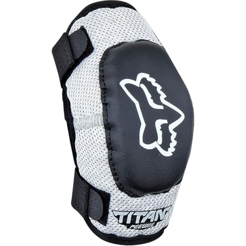 Fox Racing Youth Pewee Titan MediumLarge Motocross Dirt Bike Elbow Pads BlackSilver One Size - Image 1