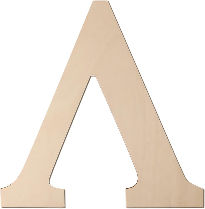 Focal20 Large Wooden Greek Letters 12 Inch Unfinished Greek Wooden Letters ∧ Lambda Wood Alphabet Letters for Wall Decor DIY Crafts Sorority Fraternity Party Decoration Birthday Gift Nursery Home Wall Art - Image 1