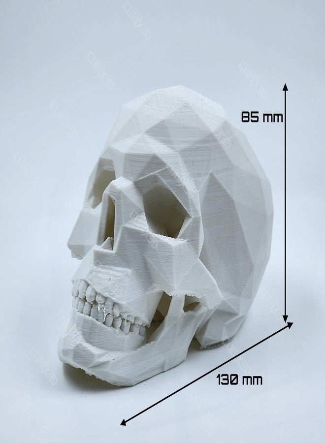 CUBIX3D Low-Poly Skull Sculpture | Modern Geometric Skull Showpiece | Gothic Halloween Decoration & Dark Aesthetic Home Décor - 13 x 8.5 cm - Image 3