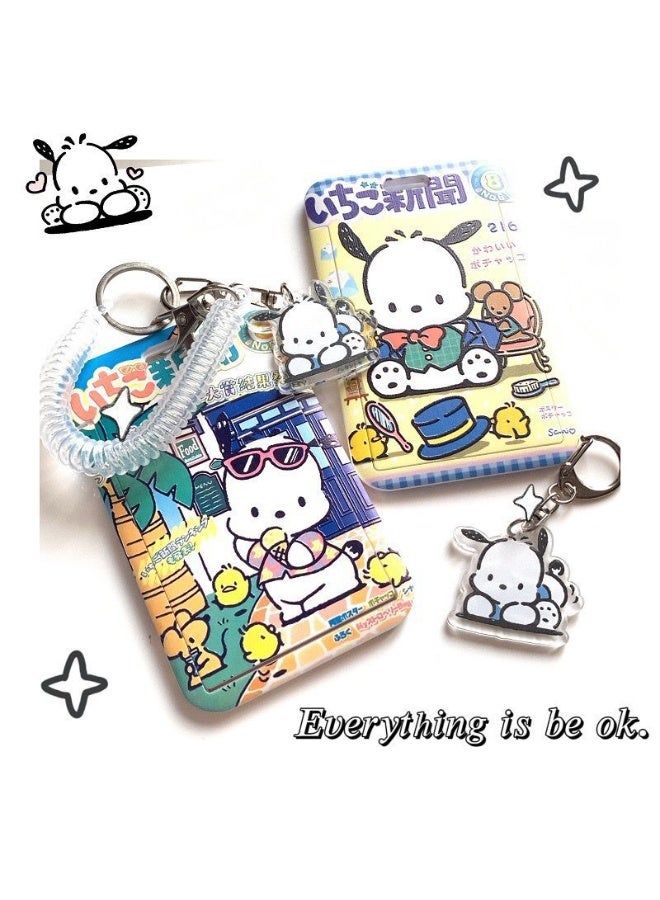 NIBEMINENT 1 - Piece Pacha Dog Kpop Photo Card Holder Pendant Key Chain ID Badge Holder ID Card Holder Photo Card Protector for School ID Office ID Access Card for Women Girls - Image 2