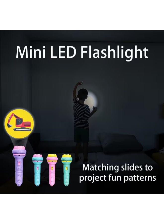 LANGMANNI 2pcs Projector Flashlights, 64 Patterns 8 Cards, Various Patterns As Vehicle, Dinosaur, Animal, Ocean, Outer Space, Bedtime Toys, Early Childhood Education, Puzzle Toys - Image 2