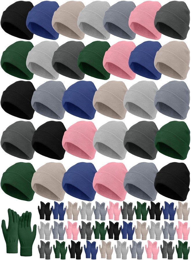 جاجيلي مجموعة جاغلي من 64 قطعة من قبعات وقفازات الأطفال، قبعات وقفازات شتوية بالجملة للأولاد والبنات الصغار، تبرعات مدرسية، بيع بالجملة (ألوان دافئة). - Image 1