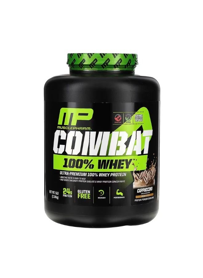 MusclePharm Combat 100% Whey Protein Cappuccino 5 lb 2.24 kg - Image 1