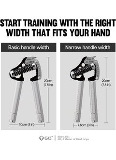 GD Iron Grip Hand Grip Strengthener (Adjustable Hand Grips for Strength Training) Wrist and Forearm Strength Trainer