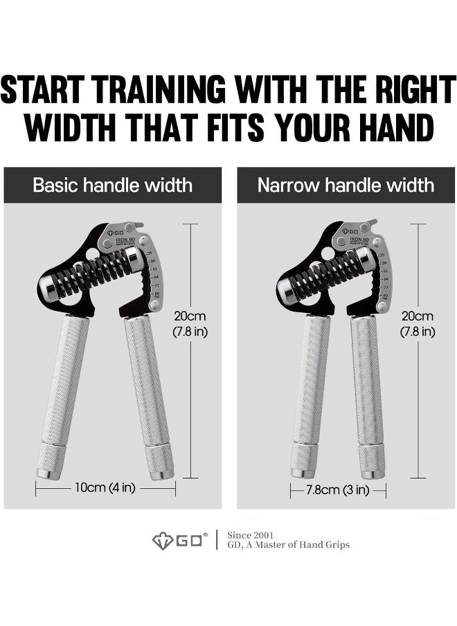 GD - GD Iron Grip Hand Grip Strengthener (Adjustable Hand Grips for Strength Training) Wrist and Forearm Strength Trainer - Image 1