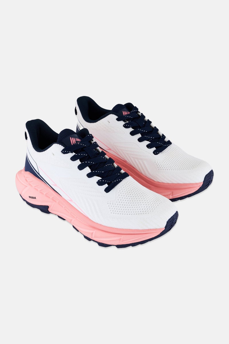 RBX Women Brand Logo Lace Up Outdoor Shoes, White - Image 1