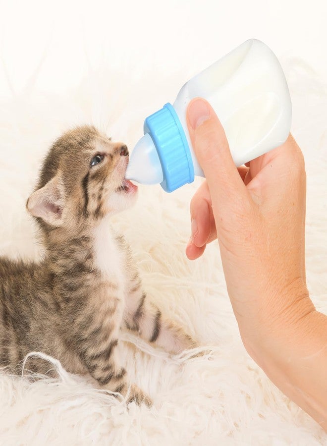 Balacoo Kitten Bottle Feeding Kit, Puppy Nursing Milk Feeder with Graduated for Pet Kitten Puppy Hamster Rabbit - Includes Replacement Nipple (Blue, 4 oz) - Image 2