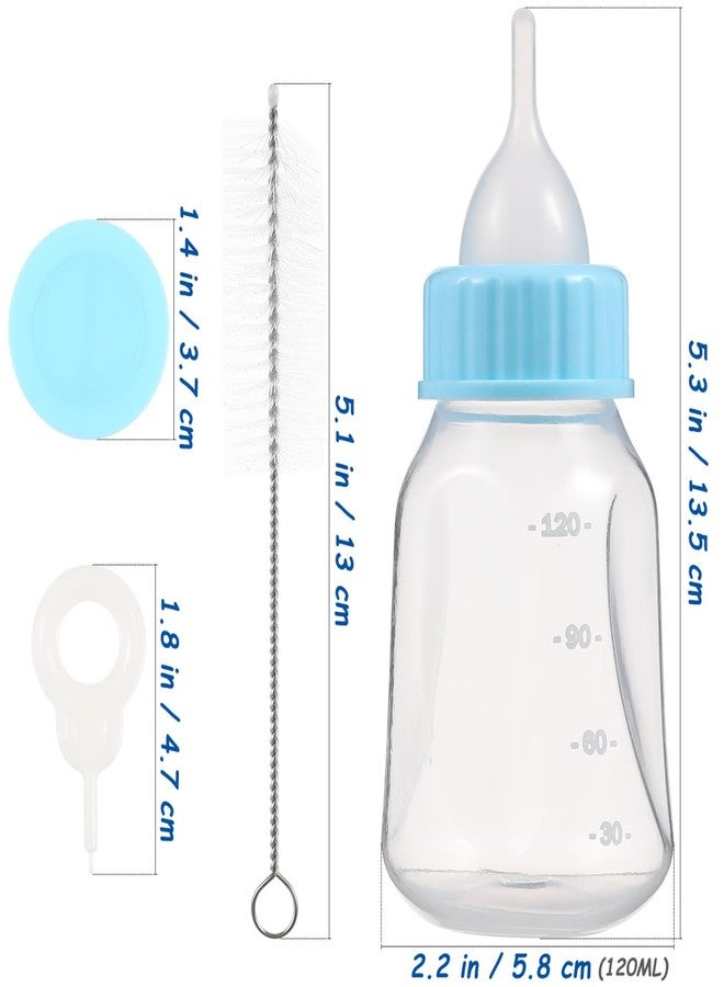 Balacoo Kitten Bottle Feeding Kit, Puppy Nursing Milk Feeder with Graduated for Pet Kitten Puppy Hamster Rabbit - Includes Replacement Nipple (Blue, 4 oz) - Image 4