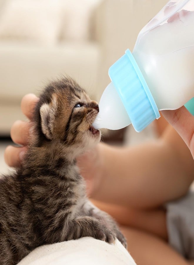 Balacoo Kitten Bottle Feeding Kit, Puppy Nursing Milk Feeder with Graduated for Pet Kitten Puppy Hamster Rabbit - Includes Replacement Nipple (Blue, 4 oz) - Image 3