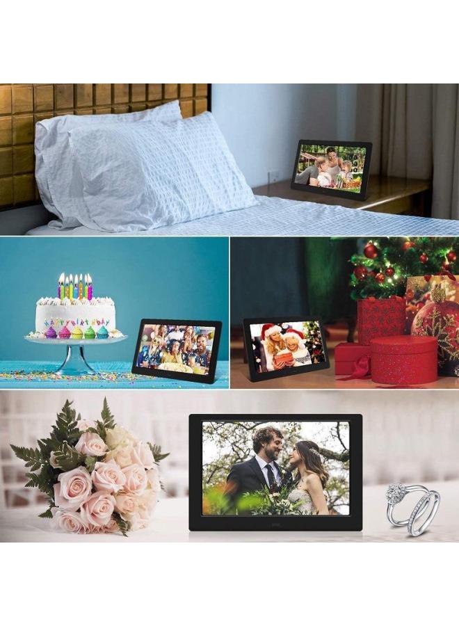 10-inch 19-inch Digital Photo Frame 15-inch Electronic Photo Album Desktop HD Eye Protection Ultra-thin Large Screen 12-inch Small Screen-Color:Technology White + Free U Disk - 10.1inch Single Machine Version + Free U Disk - Image 3
