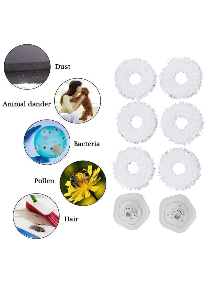 KASTWAVE Mop Cloths for Dreame Bot W10 Pro Vacuum Cleaner with Holder, Washable Replacement Filters Clean Mop Pads, 6 Mop Cloths and 2 Holder  - Image 5