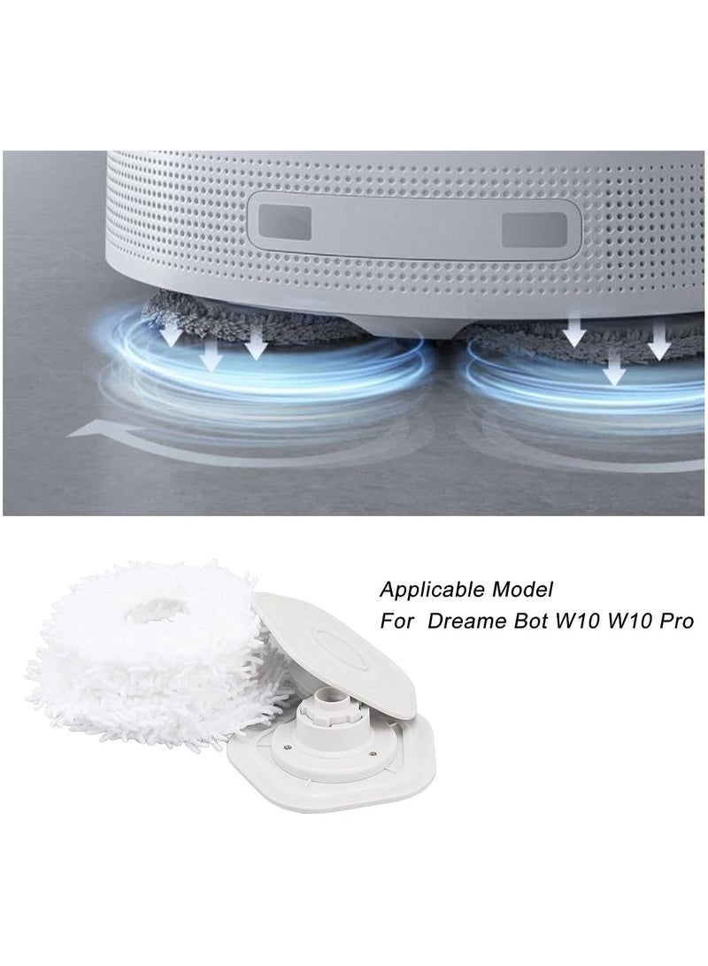 KASTWAVE Mop Cloths for Dreame Bot W10 Pro Vacuum Cleaner with Holder, Washable Replacement Filters Clean Mop Pads, 6 Mop Cloths and 2 Holder  - Image 3