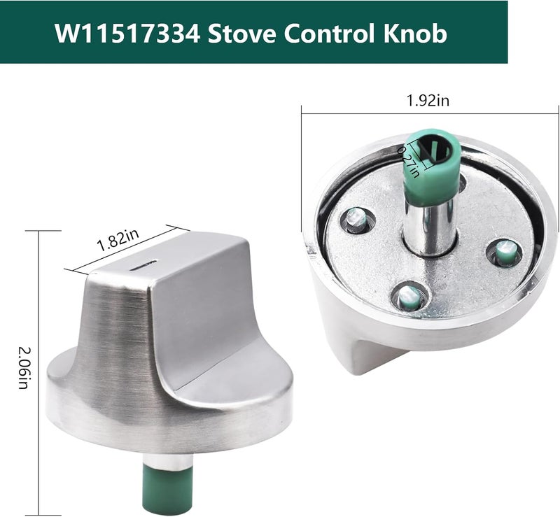 مقابض المواقد W11517334 مناسبة لأجزاء مواقد الغاز من شركة Whirlpool، وتتوافق مع مقابض التحكم في الطهي W10850033 وW11122869 وW11458842 الخاصة بشركة Whirlpool. - Image 2