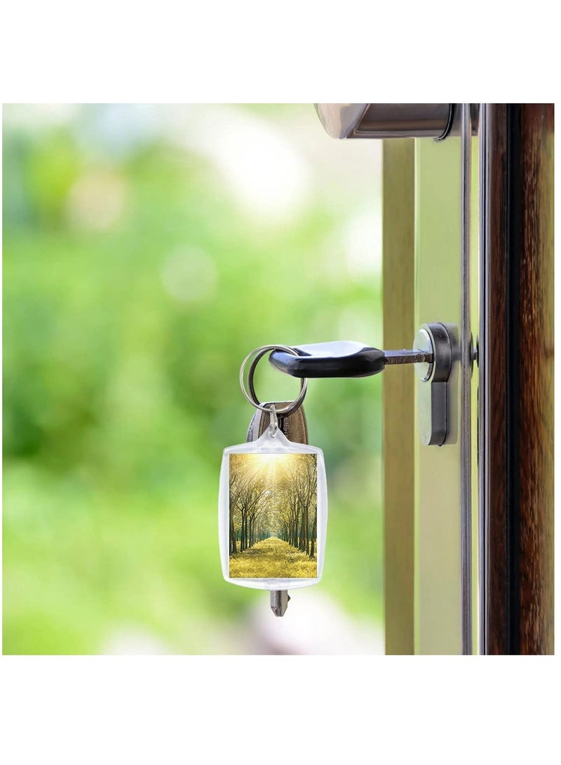 30 PCS Acrylic Photo Frame Keyrings Clear Picture Keychains Acrylic Photo Snap-in Key Chain for Artwork Gifts &Craft(1.57 × 2.17 inch) - Image 5