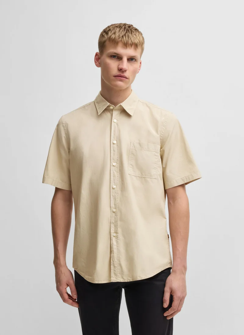 BOSS Regular-fit shirt in cotton poplin