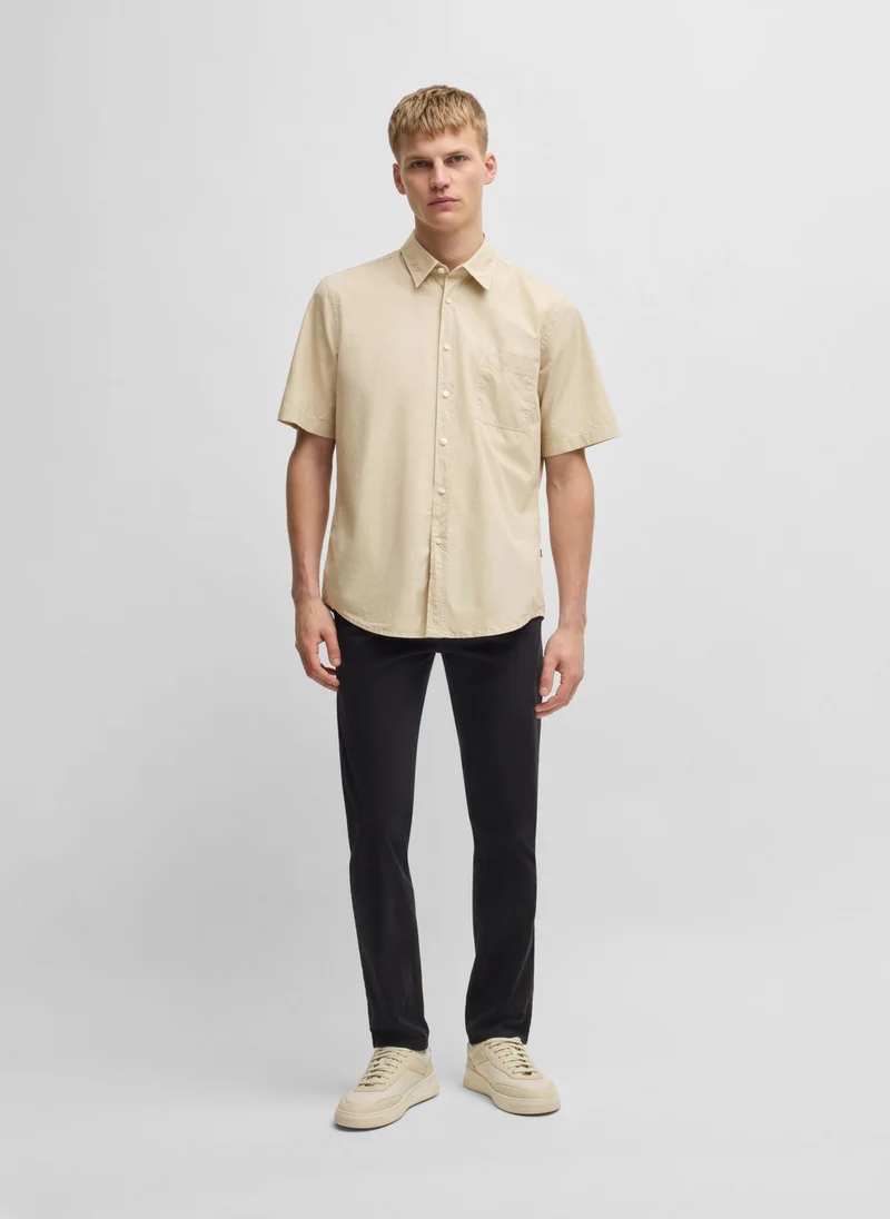 BOSS Regular-fit shirt in cotton poplin