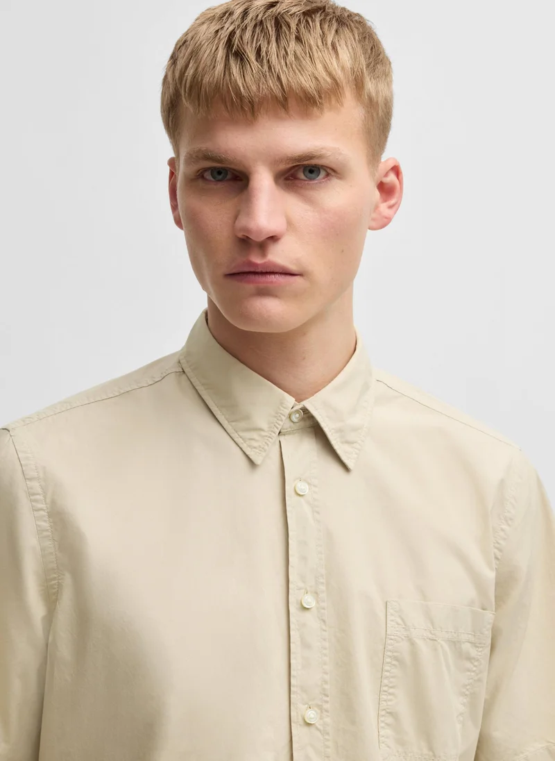 BOSS Regular-fit shirt in cotton poplin