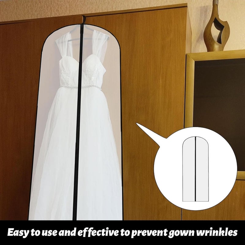 Qianeffort Long Dress Bags Covers,2 PCS Dress Bags Covers Long,Garment Covers Translucent with Zip Waterproof Dustproof,Dress Covers Garment bags Full Length for Long Dress Shirts Suits Jackets Coats Storage - Image 4