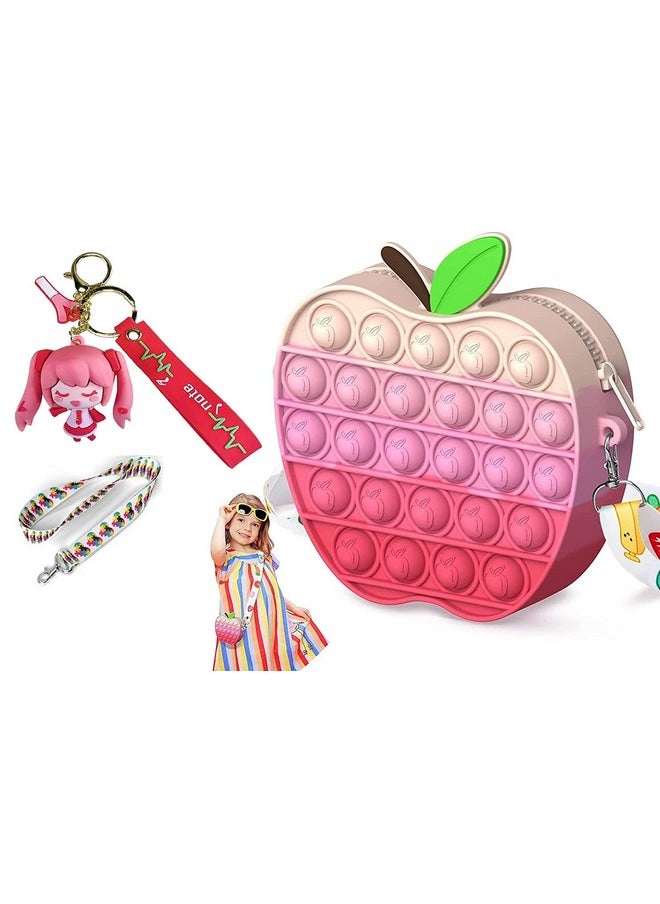 FunBlast FunBlast Combo of Fidget Popit Shoulder Bag with Keychain & Sling Bag for Kids Pop it - Coin Pouch, Stationary Organizer Set / Birthday Return Gifts for Girls, Kids (Pack of 2; Random Color)  - Image 2